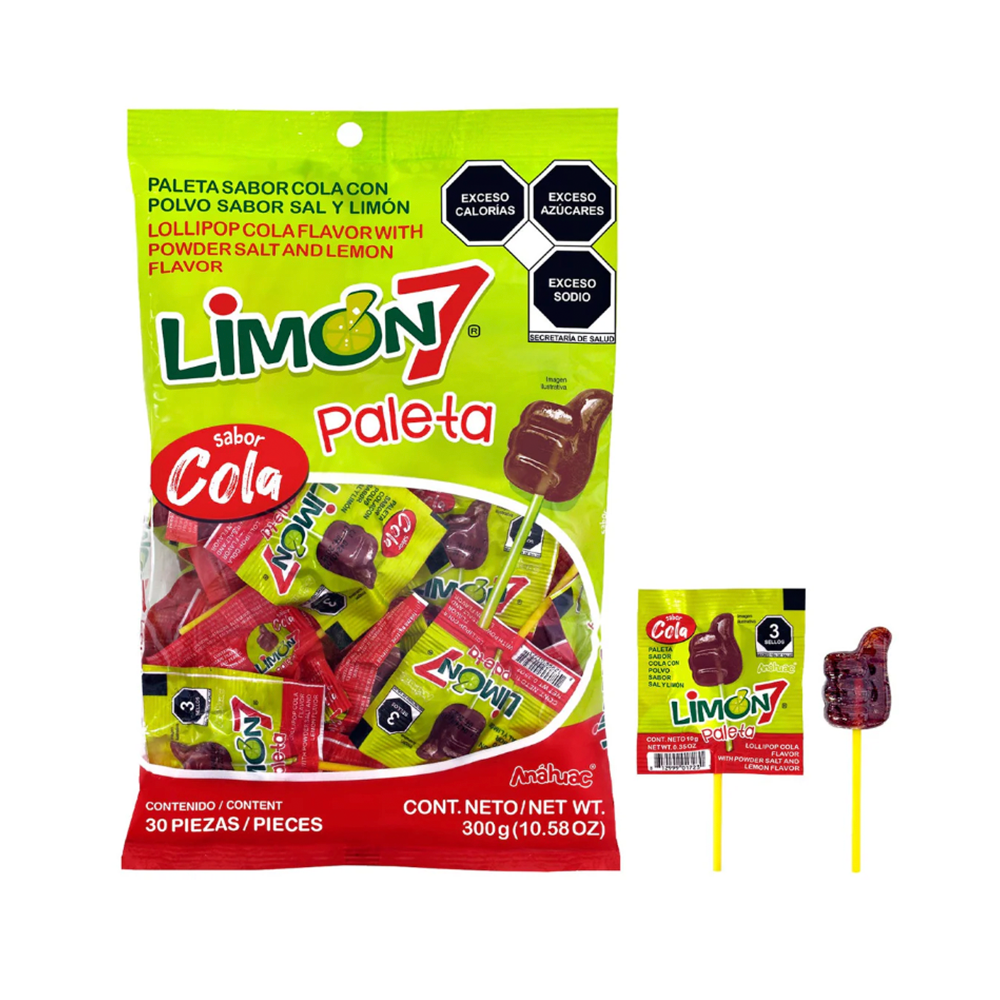 Anahuac Limon 7 Paleta Cola 30pc