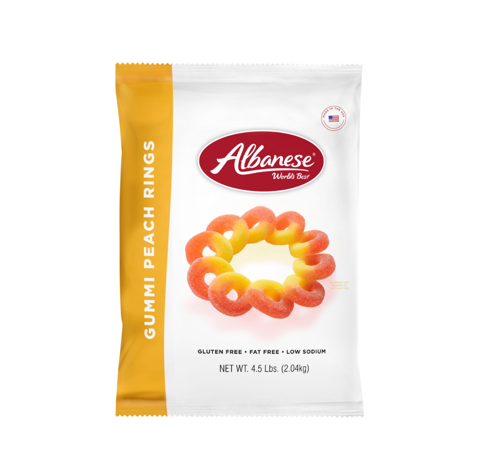 Albanese Gummi Peach Rings 4.5lbs