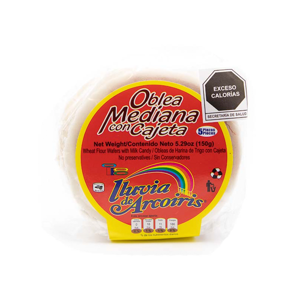 Arcoiris Oblea Mediana con Cajeta 150g