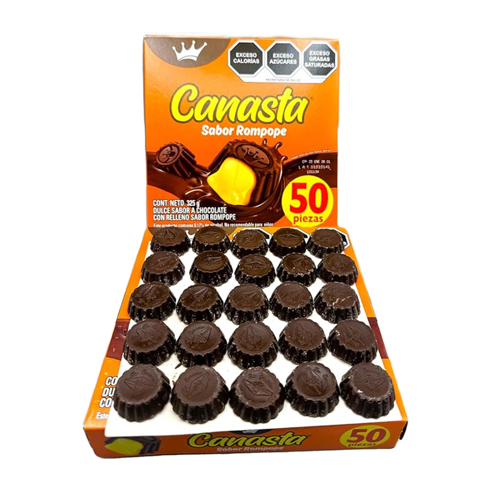 La Corona Canasta Relleno con Rompope 50pc