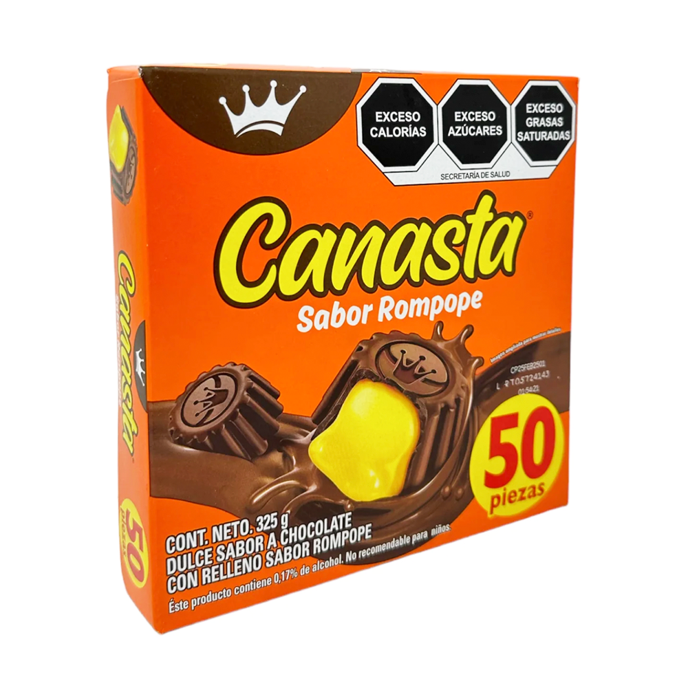 La Corona Canasta Relleno con Rompope 50pc