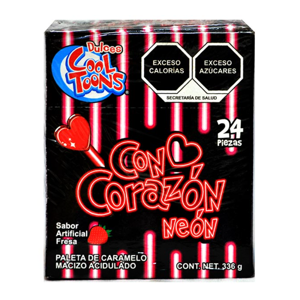 Cool Toons Corazon Neon 24pc