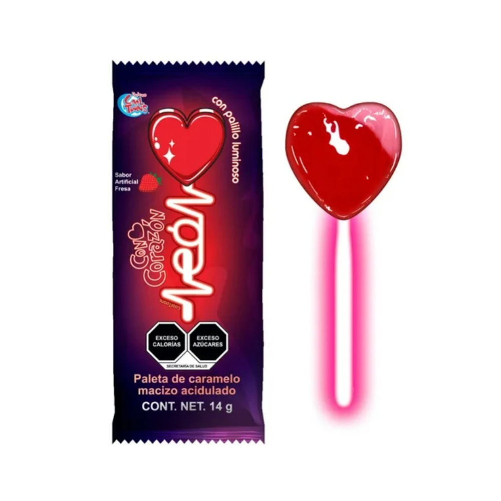 Cool Toons Corazon Neon 24pc