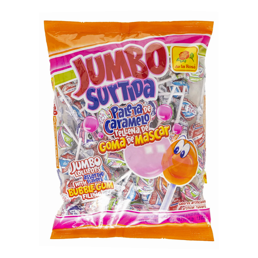 De La Rosa Jumbo Surtida Lollipop 50pc