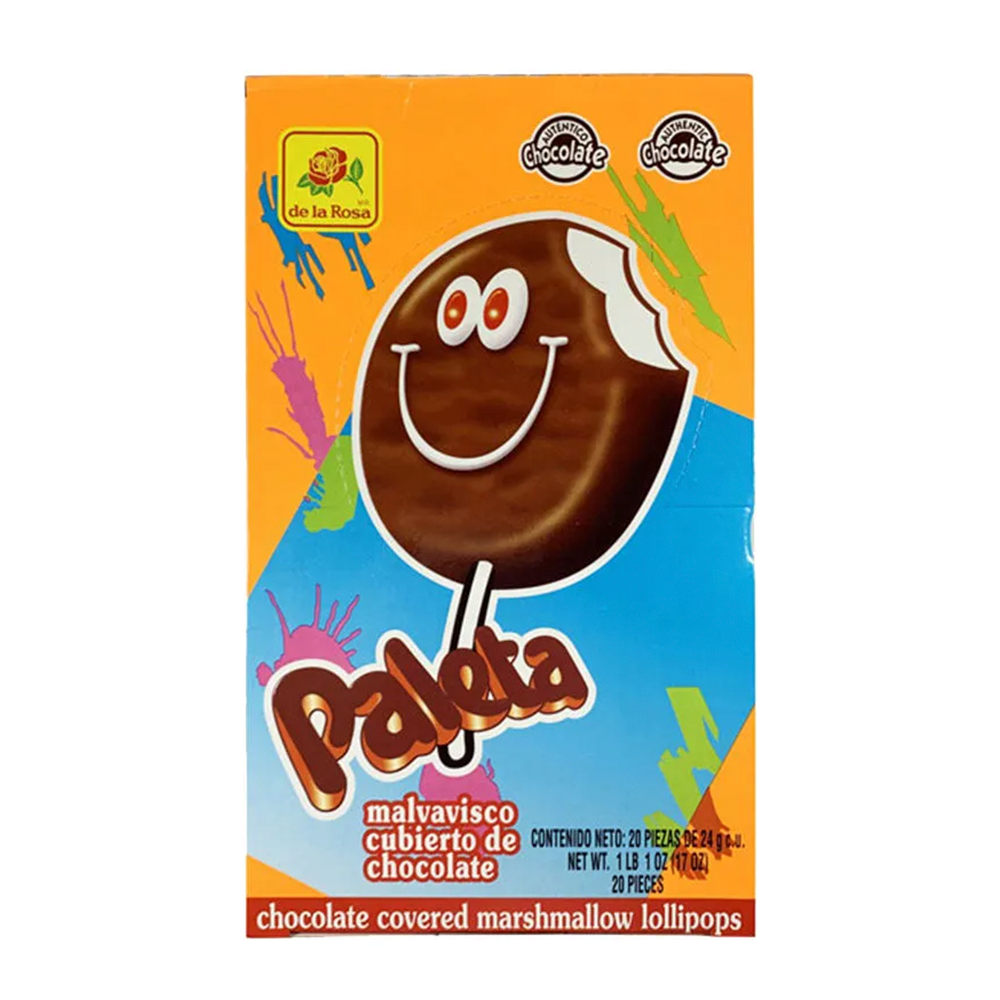 De La Rosa Marshmallow Lollipop with Chocolate 20pc