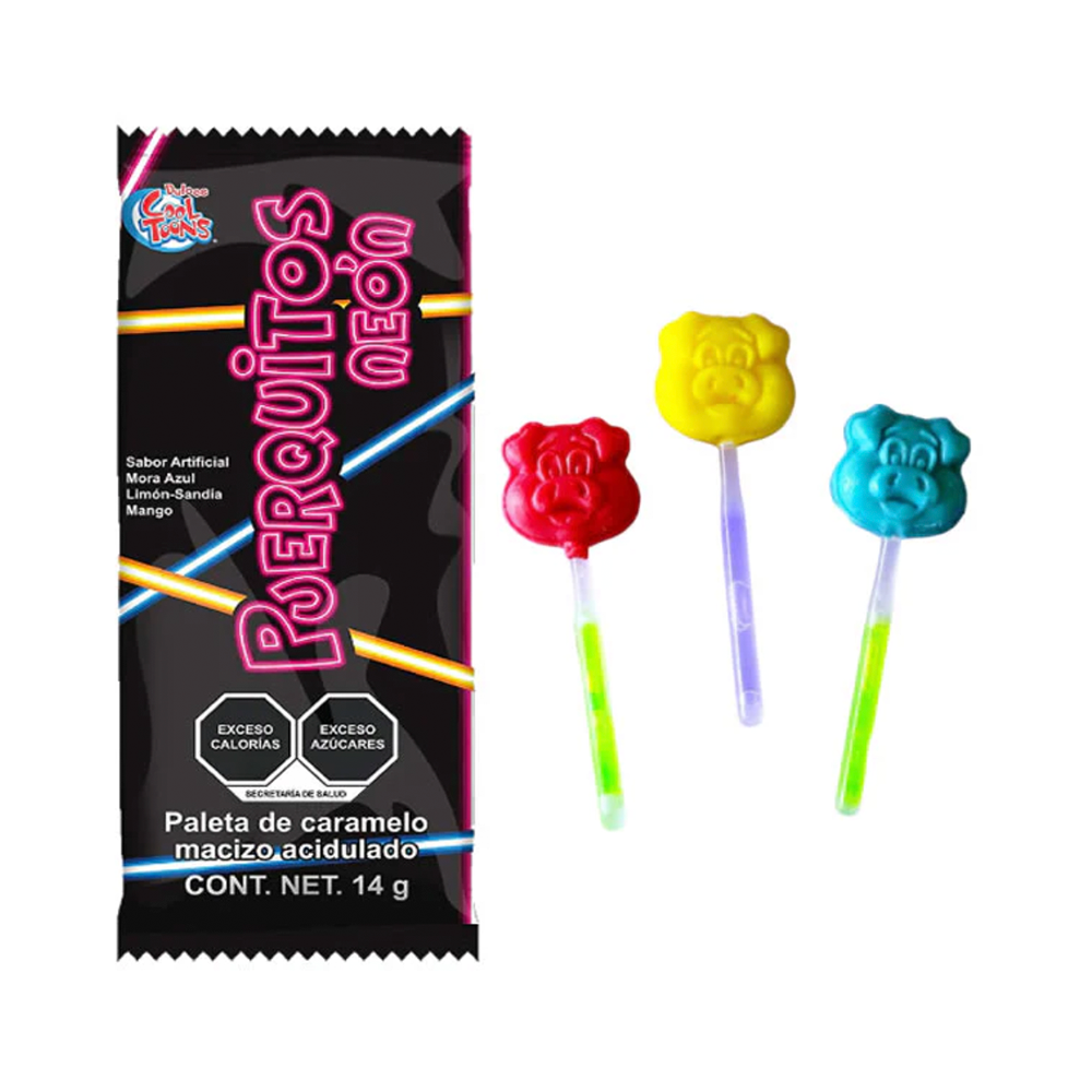 Cool Toons Puerquito Neon 24pc