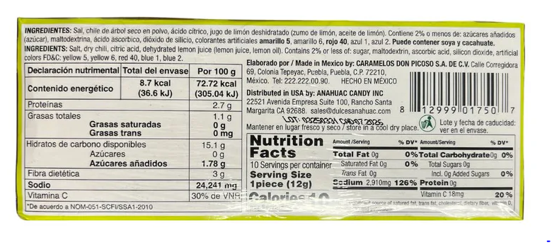Anahuac Limon 7 Salero Hot 10pc