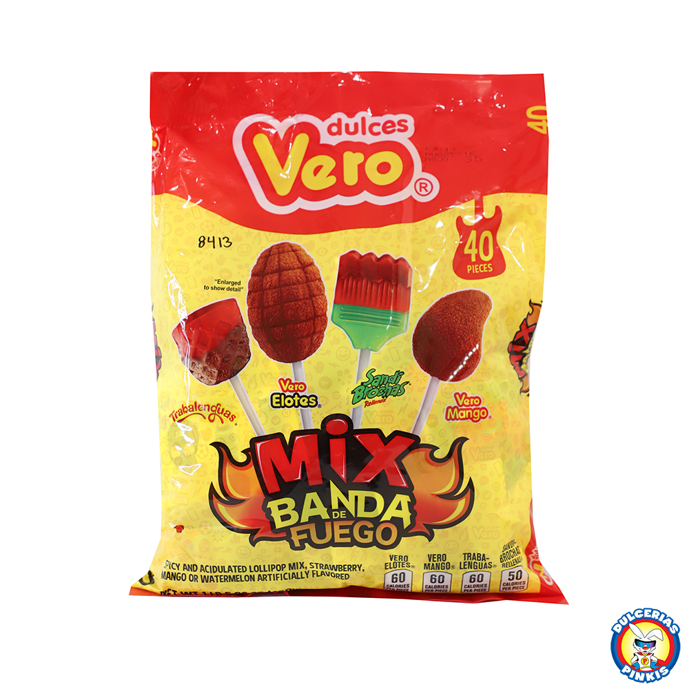 Vero Paletas Mix Banda Fuego 40pc | Get A Mexican Lollipop in Our Online  Store