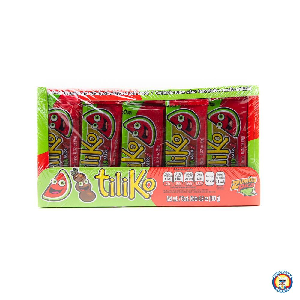 Zumba Tiliko Sandia Mix 20pc Discover the SweetSour Taste of Tamarindo Candy
